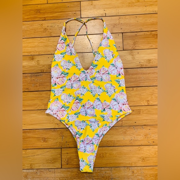 Low Back Cheeky Floral One Piece - Picture 1 of 2